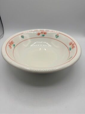 Maxam Italy "La Primula" Ceramic Pasta Serving Bowl Floral Design 10”
